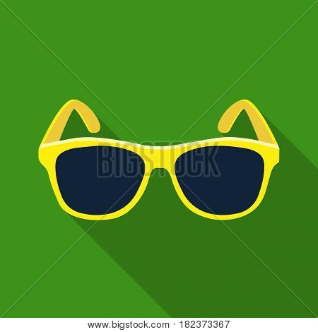 Yellow trendy sunglasses icon in flate design isolated on white background. Brazil country symbol stock vector illustration.
