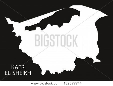 Kafr El-sheikh Egypt Map Black Inverted Silhouette Illustration