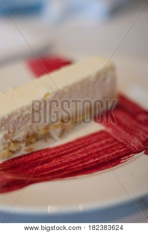 Tasty piece of cake from a wedding cake