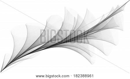 3d illustration of veil looks like plume on white background