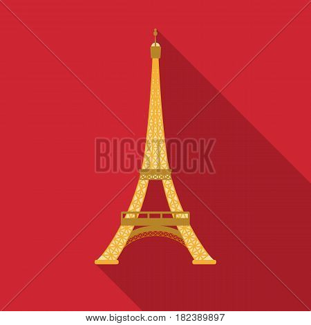 Eiffel tower icon in flat design isolated on white background. France country symbol stock vector illustration. - stock vector