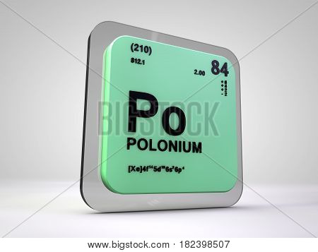 polonium - Po - chemical element periodic table 3d render