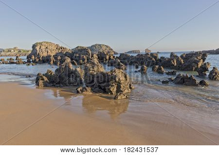The Beach Of Ris In Noja, Cantabria