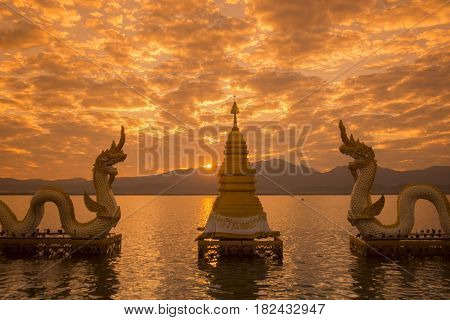 Thailand Phayao Lake Phayanak Naga Statue