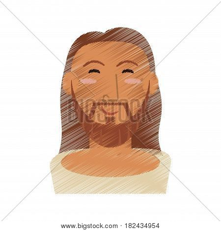 drawing face jesus christ design vector illustration eps 10