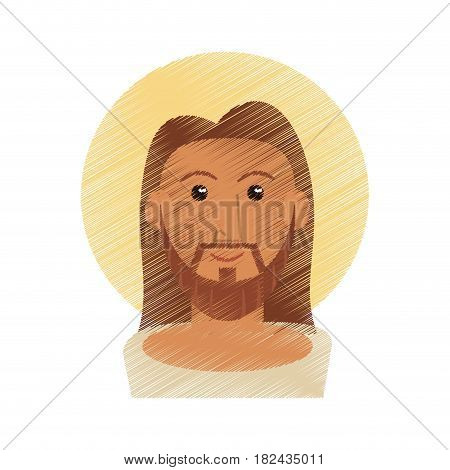 drawing jesus christ portrait image vector illustration eps 10