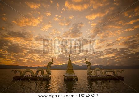 Thailand Phayao Lake Phayanak Naga Statue