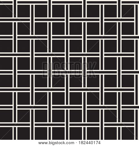 Seamless woven stripes lattice pattern. Modern stylish texture. Repeating abstract background with interlacing lines. Simple monochrome grid