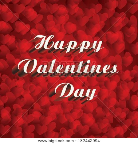 Happy Valentine's Day card with red hearts