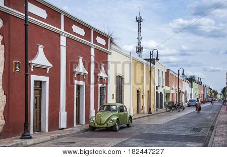 valladolid Mexico 13th March 2017: a street of old city