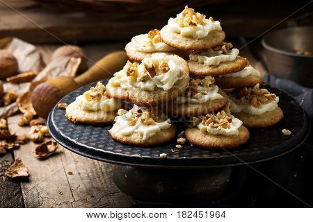 Old Fashioned Sour Cream Cookies.style rustic.selective focus