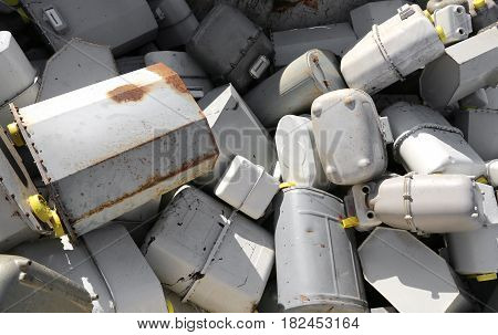 Pile Of Methane Gas Meters Discharged Into A Large Dump