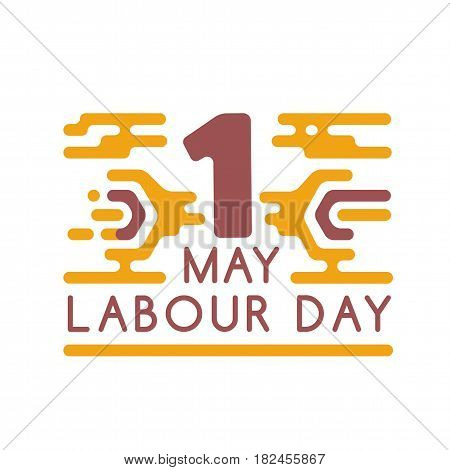 Labour day banner. Striped wrench. Flat banner fow web