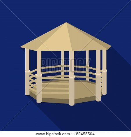 Gazebo icon in flat style isolated on white background. Park symbol vector illustration.