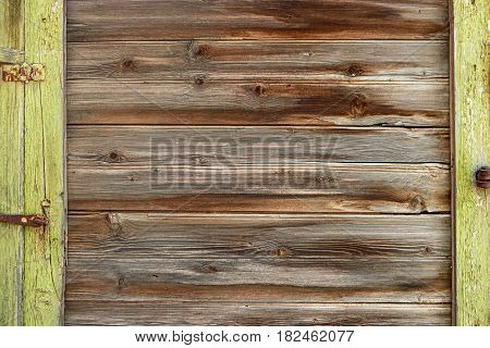 Old wood planks frame. Vintage colored abandoned fence planks backdrop for rustick banner.