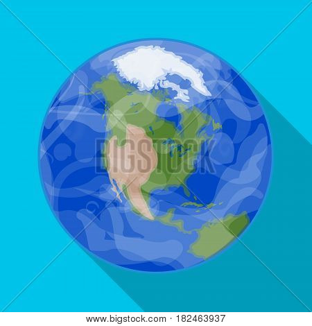 Earth icon in flat design isolated on white background. Planets symbol stock vector illustration.