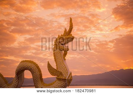 Thailand Phayao Lake Phayanak Naga Statue
