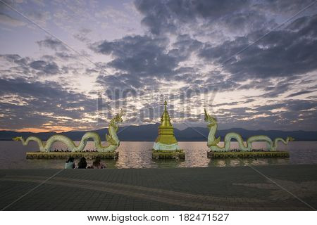 Thailand Phayao Lake Phayanak Naga Statue