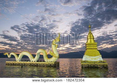 Thailand Phayao Lake Phayanak Naga Statue
