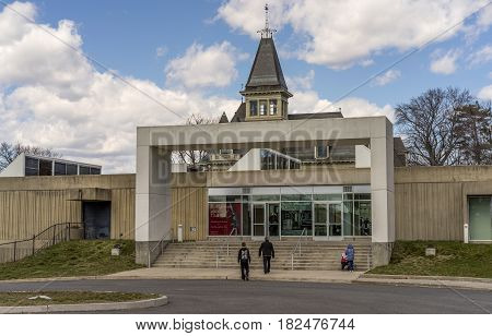 Yonkers NY USA - April 22017. The Hudson River Museum located in Trevor Park in Yonkers New York.