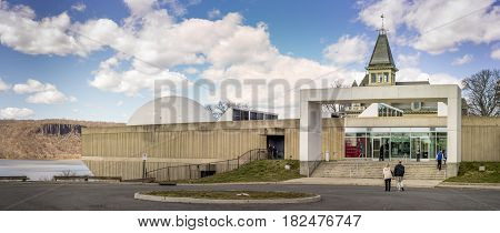Yonkers NY USA - April 22017. The Hudson River Museum located in Trevor Park in Yonkers New York.