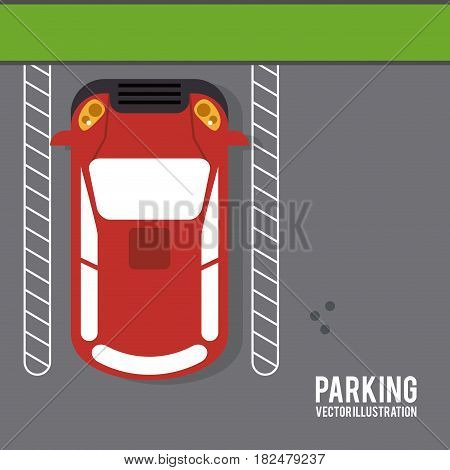 car vehicle auto parking zone park space road sign street icon. Colorful and flat design. Vector illustration