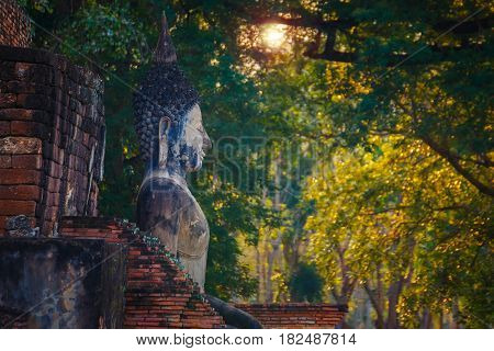 Sukhothai, Thailand - January 16 2017: Wat Mahathat Temple In The Precinct Of Sukhothai Historical P