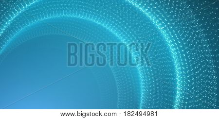 Vector infinite space background. Tunnel of glowing stars with illusion of depth and perspective. Abstract futuristic universe on light blue background with place for text. Nebula structure lattice.