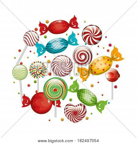 collection candies lollipop design graphic vector illustration eps 10