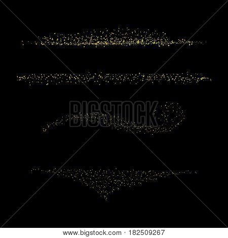 Gold Confetti Set On Black Eps 10 Vector