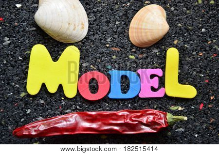 word model  on a  abstract  colorful background