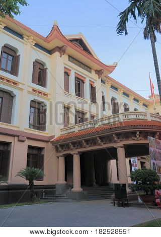 HANOI VIETNAM - NOVEMBER 22, 2016: National Museum of Fine Arts. National Museum of Fine Arts is the countrys primary art museum showcasing Vietnams fine arts from a range of historical periods.