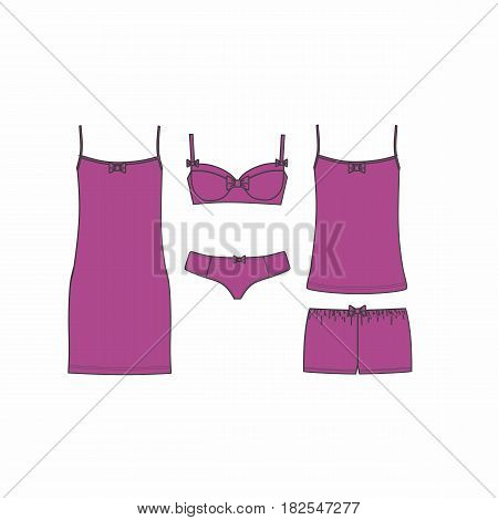 panties and bra, pajamas, home clothes. Set of lingerie,