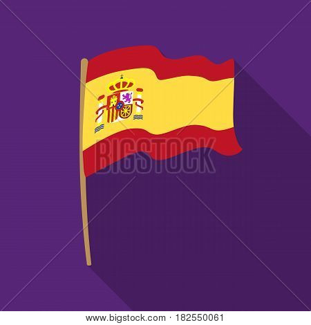 Flag of Spain icon in flate design isolated on white background. Spain country symbol stock vector illustration.