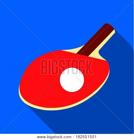 Ping-pong icon flate. Single sport icon from the big fitness, healthy, workout flate.