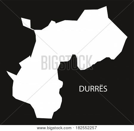 Durres Albania Map Black Inverted Silhouette Illustration