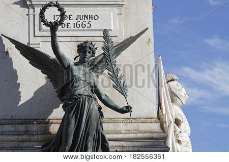 Lisbon, Portugal, April 5, 2017 : Restauradores Square. The Place Is Dedicated To The Restoration Of