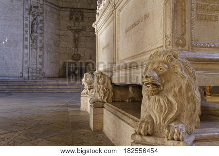 Lisbon, Portugal, April 6, 2017 : The Jeronimos Monastery Or Hieronymites Monastery (mosteiro Dos Je
