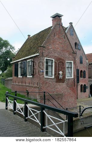 Friesland Franeker july 2016: Historical architecture house