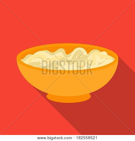 Udon icon in flate style isolated on white background. Sushi symbol vector illustration.