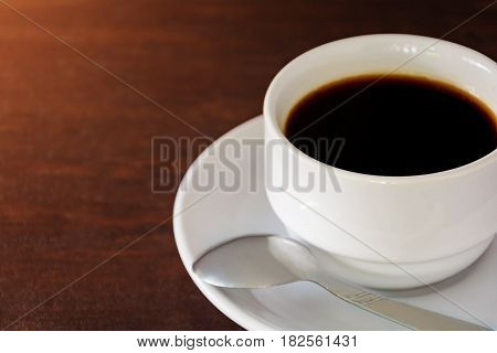 Coffee Cup On Wood Table