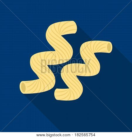 Cavatappi pasta icon in flate style isolated on white background. Types of pasta symbol vector illustration.
