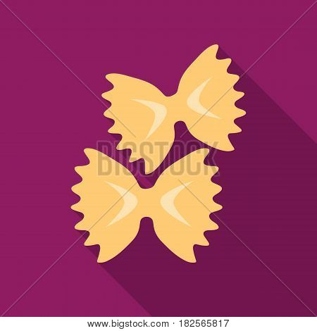 Farfalle icon pasta in flate style isolated on white background. Types of pasta symbol vector illustration.