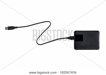 black external and isolate on white background