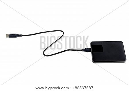 black external and isolate on white background