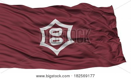 Isolated Utsunomiya Flag, Capital of Japan Prefecture, Waving on White Background, High Resolution