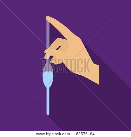 Filling of a bulb pipette by water icon in flate design isolated on white background. Water filtration system symbol stock vector illustration.