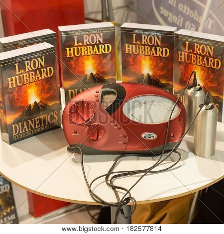 Dianetics Books On Display At Tempo Di Libri In Milan, Italy