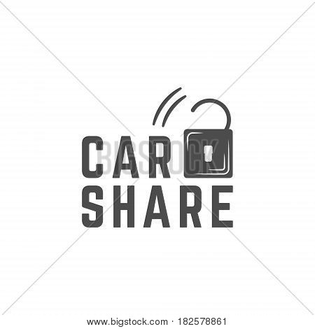 Car share logo design. Car Sharing concept. Use for webdesign or print. Monochrome design.