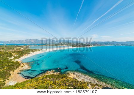 Small clouds over Porto Giunco in Sardinia